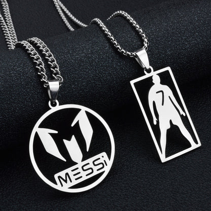 Hip-Hop Style Football Necklace For Unisex Featuring Steel Color, Perfect For Football World Cup Fans