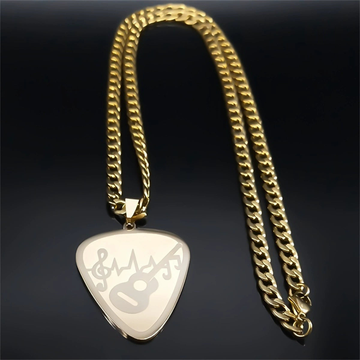 Notes Necklace For Men And Women Made Of Durable Titanium Steel In Steel Color