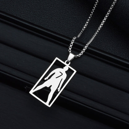 Hip-Hop Style Football Necklace For Unisex Featuring Steel Color, Perfect For Football World Cup Fans