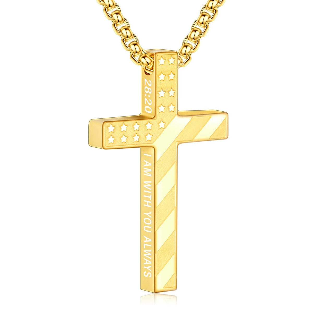 Hip-Hop Style Cross Necklace For Men And Women, Made Of Durable Titanium Steel In Silver