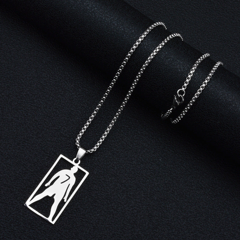 Hip-Hop Style Football Necklace For Unisex Featuring Steel Color, Perfect For Football World Cup Fans