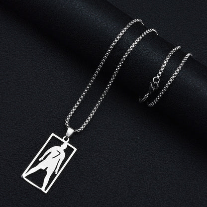 Hip-Hop Style Football Necklace For Unisex Featuring Steel Color, Perfect For Football World Cup Fans