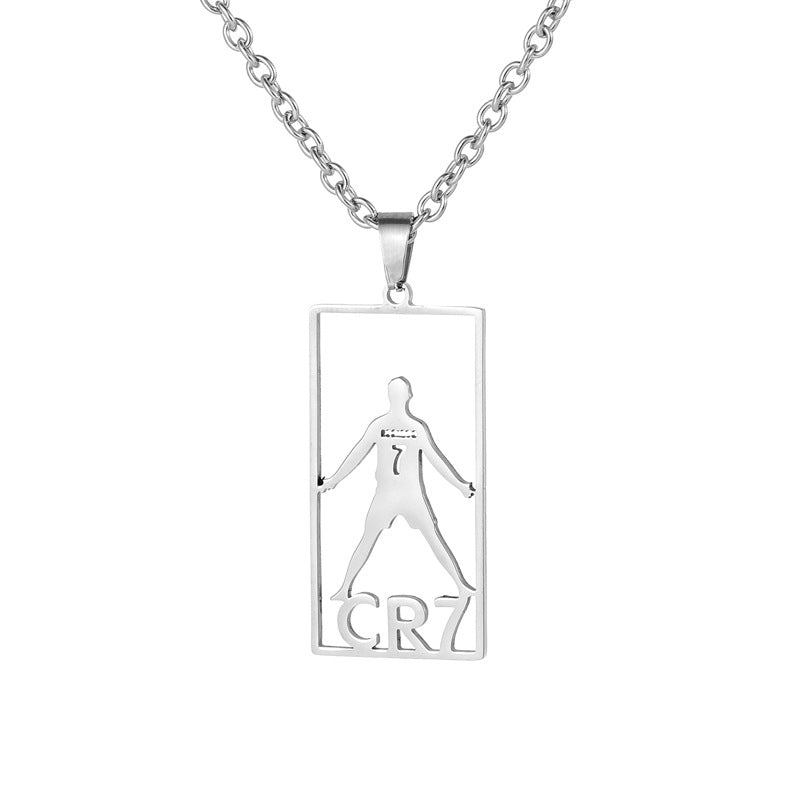 Hip-Hop Style Football Necklace For Unisex Featuring Steel Color, Perfect For Football World Cup Fans