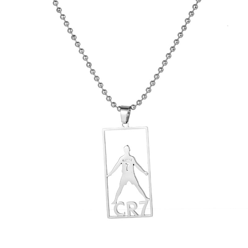 Hip-Hop Style Football Necklace For Unisex Featuring Steel Color, Perfect For Football World Cup Fans