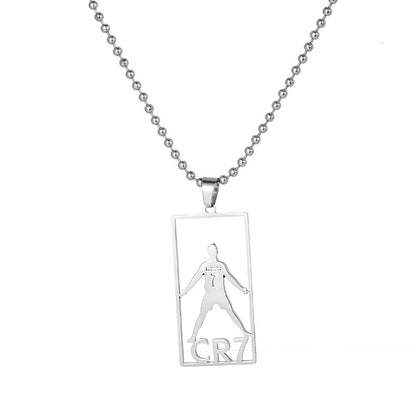 Hip-Hop Style Football Necklace For Unisex Featuring Steel Color, Perfect For Football World Cup Fans