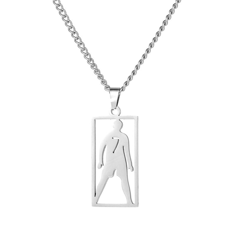 Hip-Hop Style Football Necklace For Unisex Featuring Steel Color, Perfect For Football World Cup Fans
