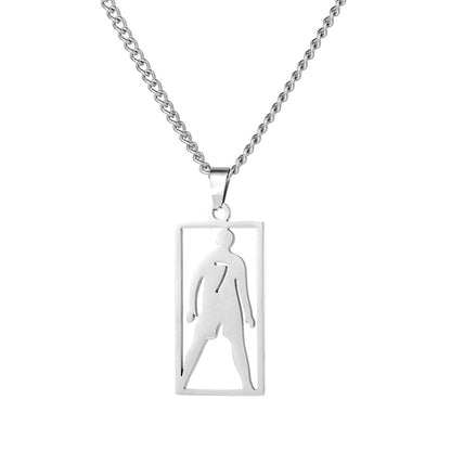 Hip-Hop Style Football Necklace For Unisex Featuring Steel Color, Perfect For Football World Cup Fans