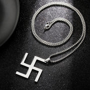 Square Bead Swastika Necklace 60CM