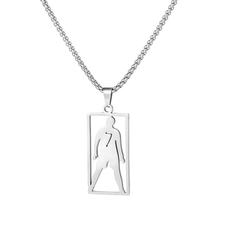 Hip-Hop Style Football Necklace For Unisex Featuring Steel Color, Perfect For Football World Cup Fans