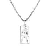 Cristiano Ronaldo Pendant with 60cm Dragon Bone Chain