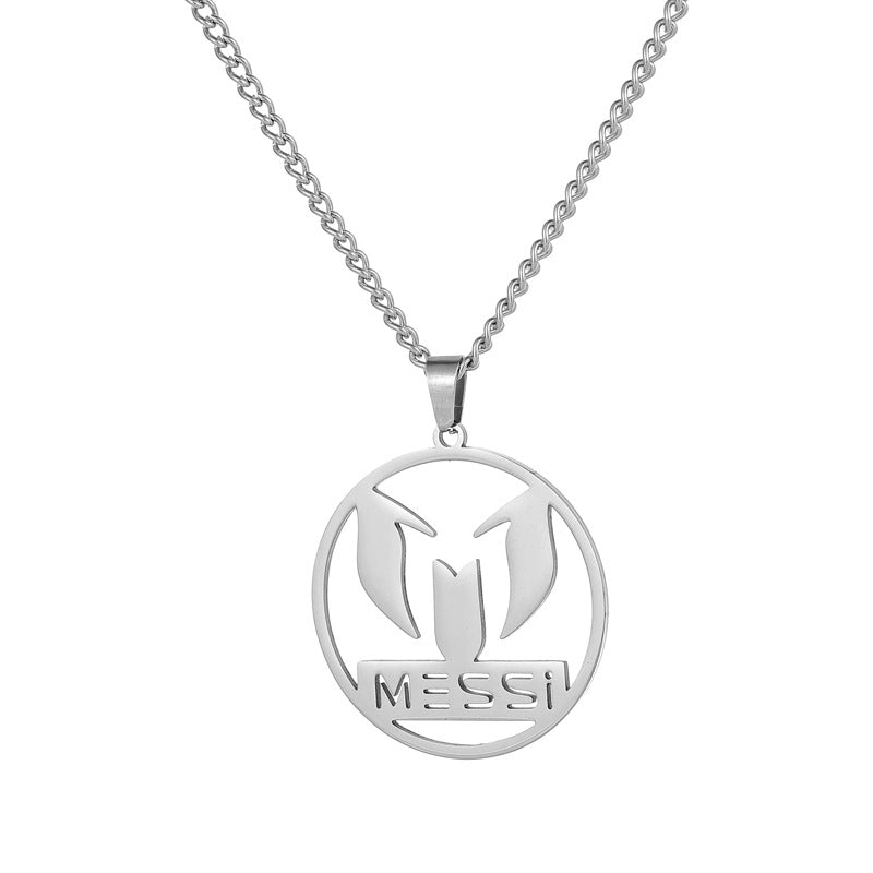 Hip-Hop Style Football Necklace For Unisex Featuring Steel Color, Perfect For Football World Cup Fans