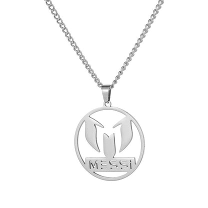 Hip-Hop Style Football Necklace For Unisex Featuring Steel Color, Perfect For Football World Cup Fans