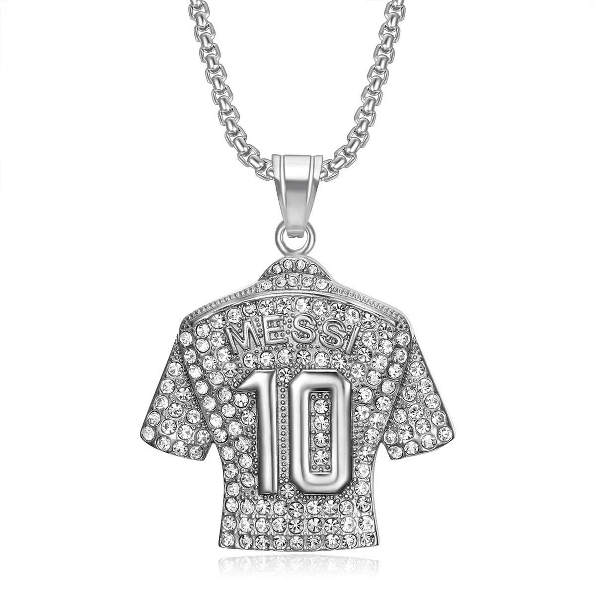 Hip-Hop Style Football Necklace For Unisex Featuring Steel Color, Perfect For Football World Cup Fans