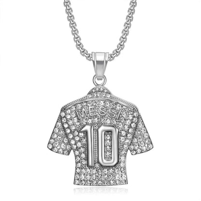Hip-Hop Style Football Necklace For Unisex Featuring Steel Color, Perfect For Football World Cup Fans