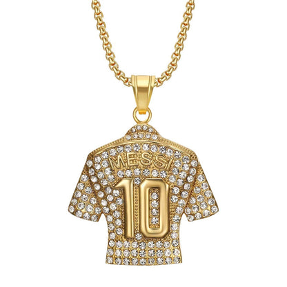 Hip-Hop Style Football Necklace For Unisex Featuring Steel Color, Perfect For Football World Cup Fans