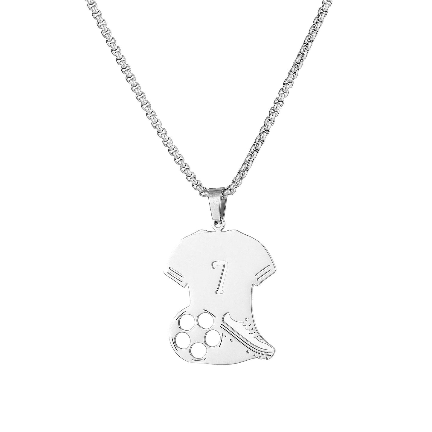 Hip-Hop Style Football Necklace For Unisex Featuring Steel Color, Perfect For Football World Cup Fans
