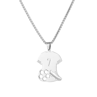 Hip-Hop Style Football Necklace For Unisex Featuring Steel Color, Perfect For Football World Cup Fans