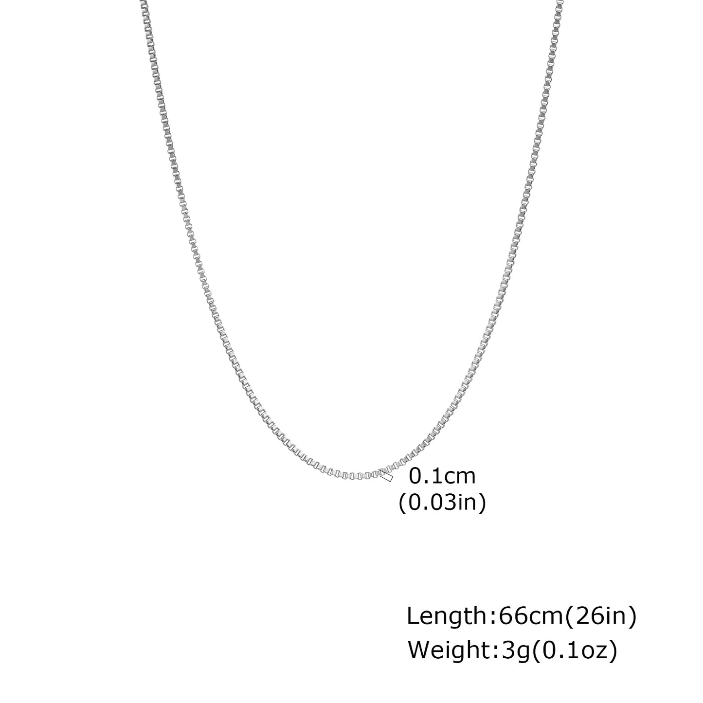Solid Color Necklace For Unisex Featuring Waterproof Non Tarnish 201 Stainless Steel With 18K Real Gold Plated Box Chain