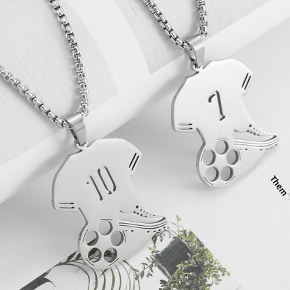 Football Player Necklace For Football World Cup Made Of Durable Titanium Steel
