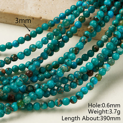 Handmade Round Smooth Imperial Jasper Natural Stone Beads With Hole Under 1mm, 1 Strand Package For Jewelry Making