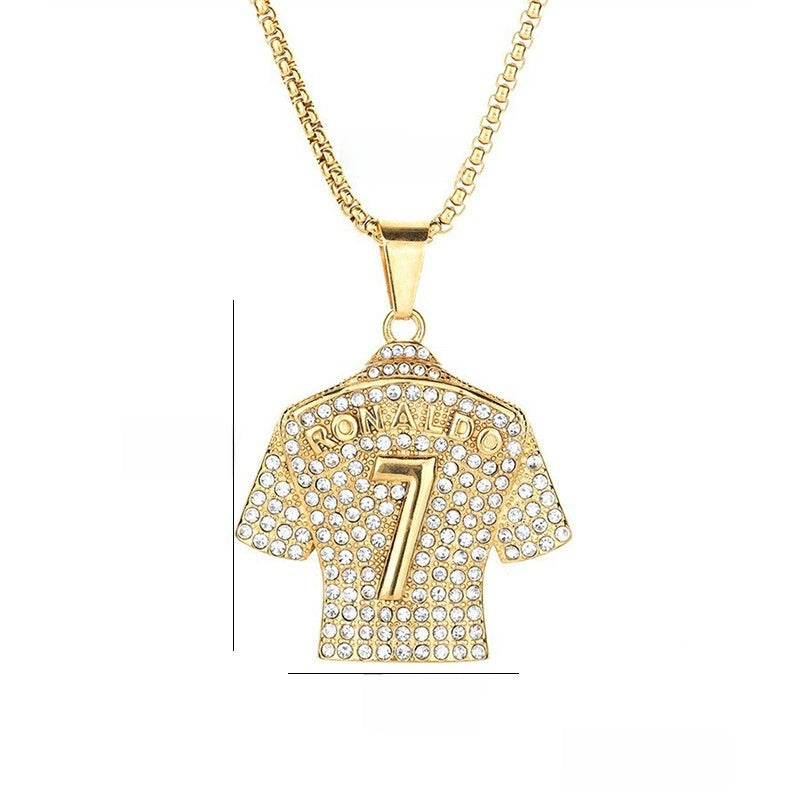 Hip-Hop Style Football Necklace For Unisex Featuring Steel Color, Perfect For Football World Cup Fans