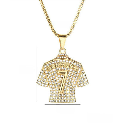 Hip-Hop Style Football Necklace For Unisex Featuring Steel Color, Perfect For Football World Cup Fans