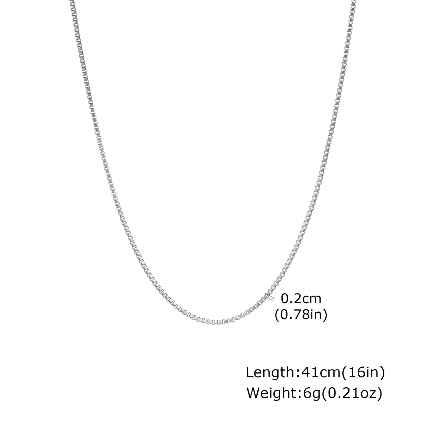 Solid Color Necklace For Unisex Featuring Waterproof Non Tarnish 201 Stainless Steel With 18K Real Gold Plated Box Chain