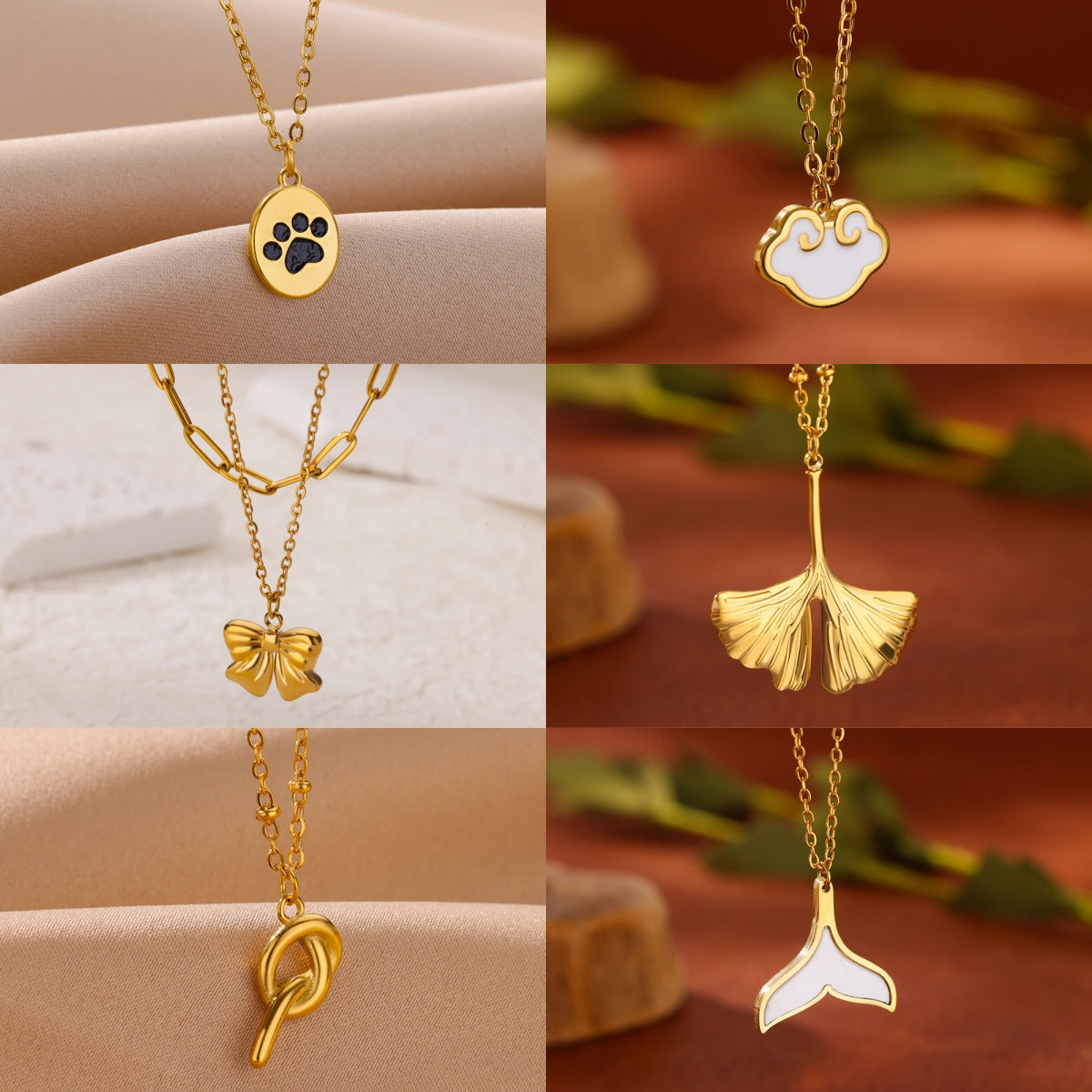 Cross Pendant Necklace For Women In 304 Stainless Steel With Electroplated 18K Gold Plated Finish And Cable Chain