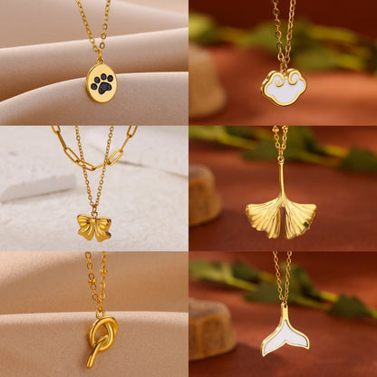 Cross Pendant Necklace For Women In 304 Stainless Steel With Electroplated 18K Gold Plated Finish And Cable Chain