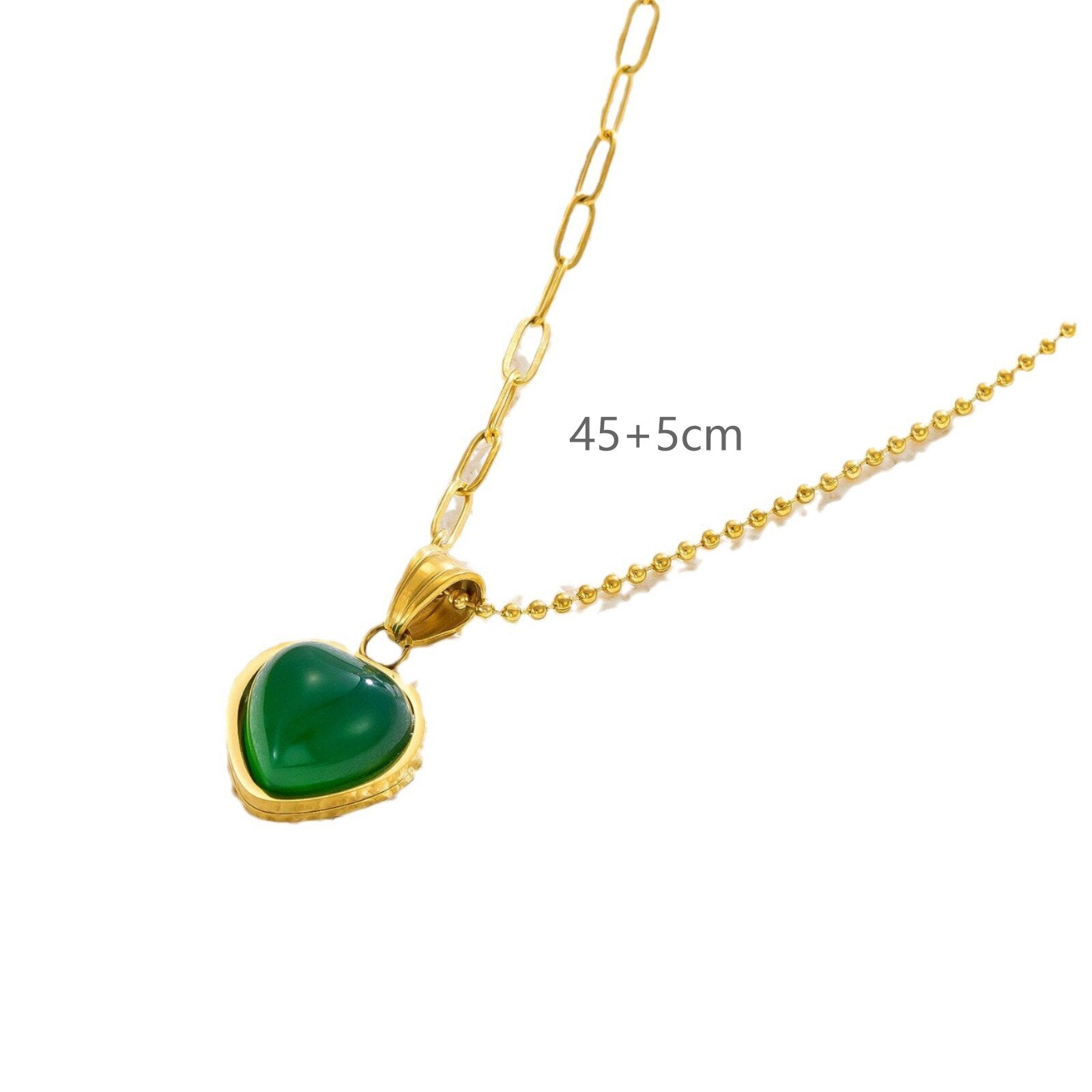 Heart Shape Necklace For Women In Electroplated Titanium Steel With 14K Real Gold Plated Cable Chain