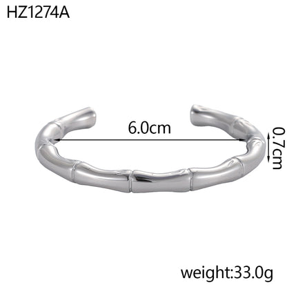 For Unisex Geometric Enamel Bangle In Titanium Steel With 18K Gold Plated PVD Coating