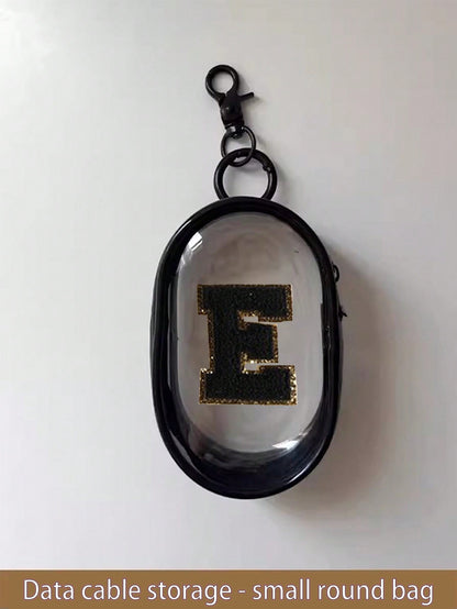 Unisex Square Letter Pattern Polyester Digital Bag With Waterproof Feature, Suitable For All Seasons