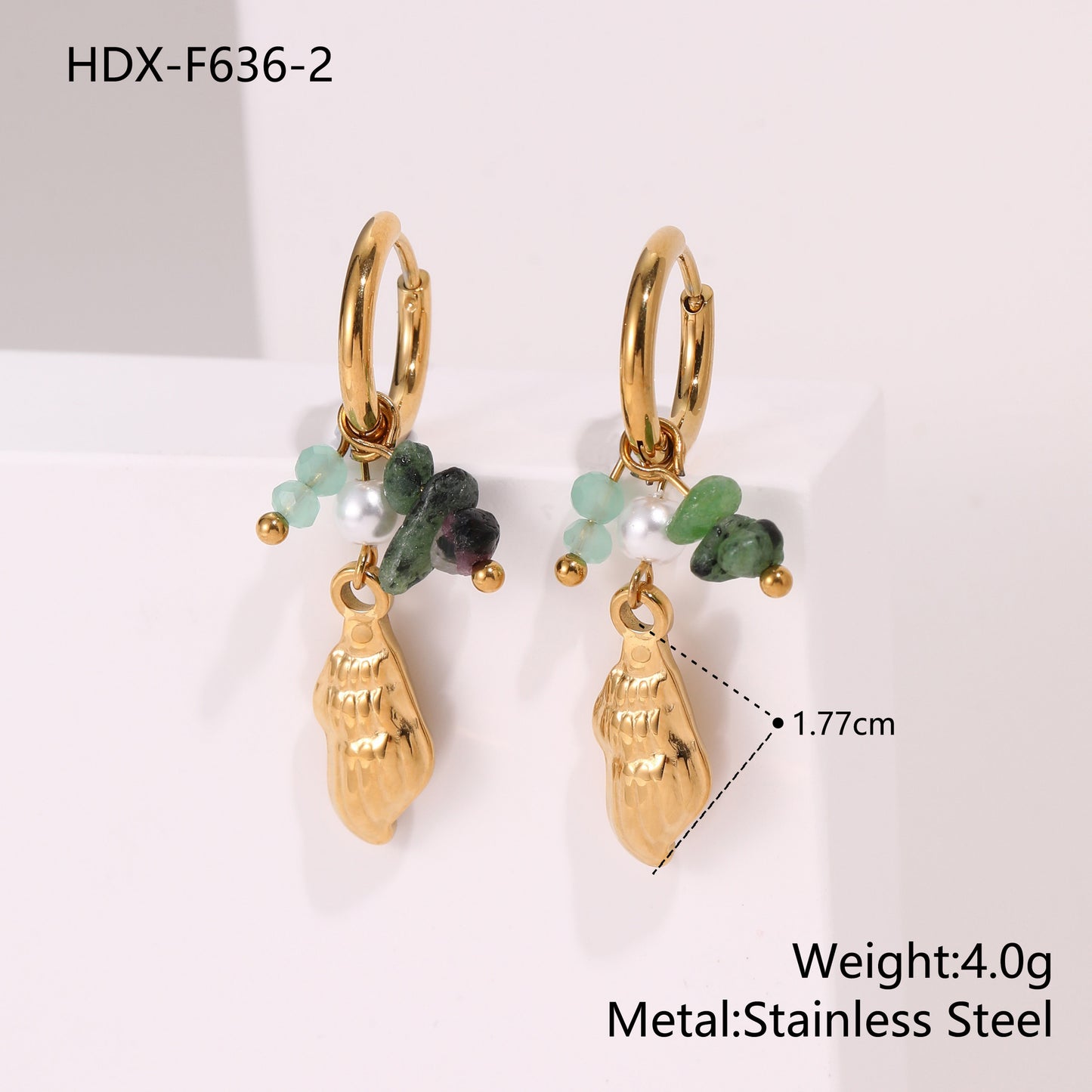 Starfish Earrings For Marine Style Featuring Shell Inlay With Golden PVD Coated Gold Plating