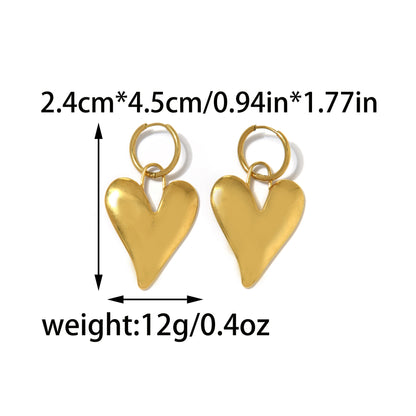 Heart Shape Jewelry Set For Women Featuring Waterproof Non Tarnish 304 Stainless Steel With 18K Real Gold Plated Box Chain