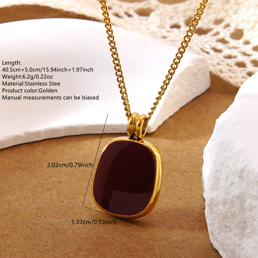 Geometric Jewelry Set For Women In Maillard Style Featuring 304 Stainless Steel With 18K Real Gold Plated O-Chain