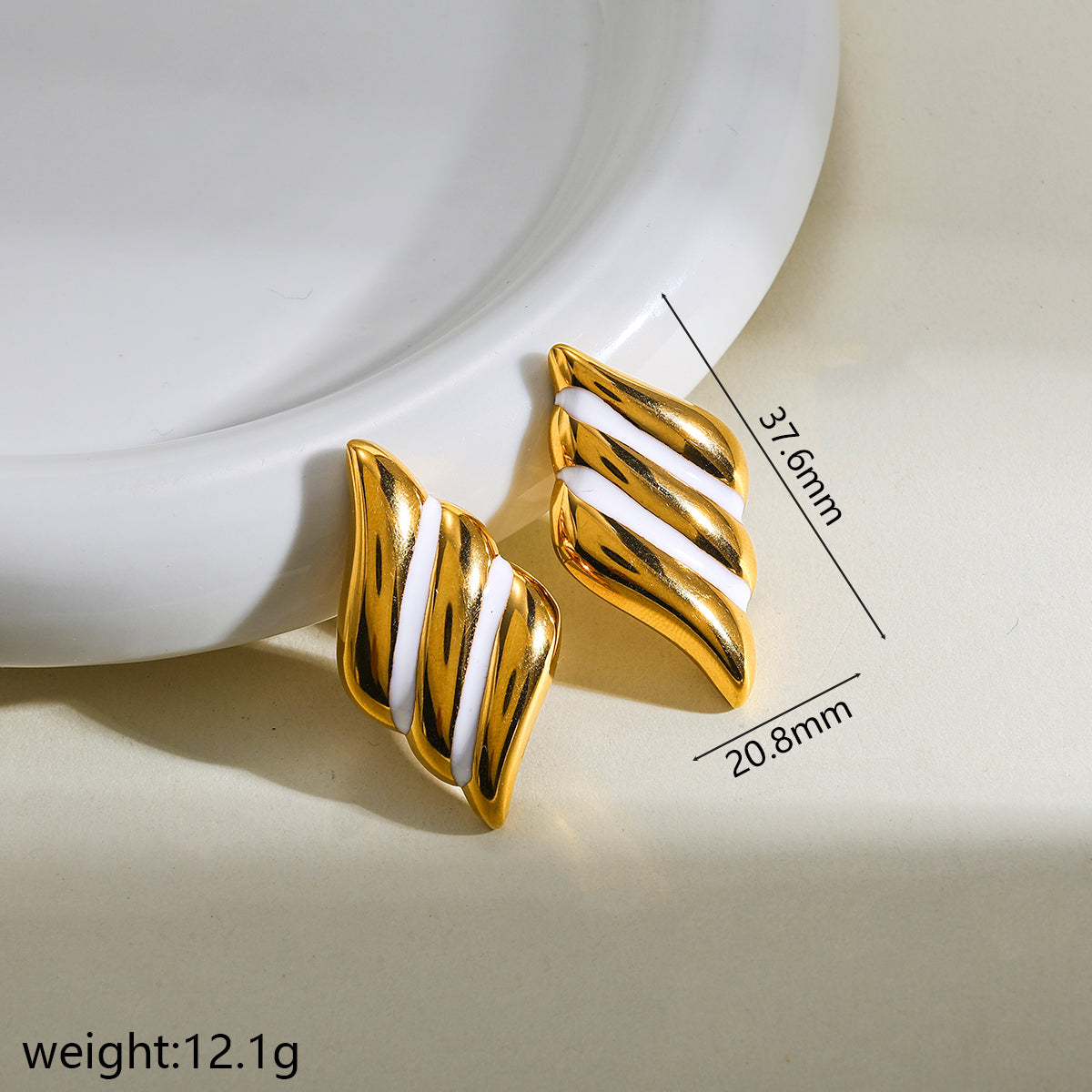 Heart Shape Stud Earrings For Women Featuring 18K Real Gold Plated 304 Stainless Steel With Imitation Pearl Inlay