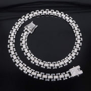 Silver (10mm Watch Chain + Full Diamond Buckle)