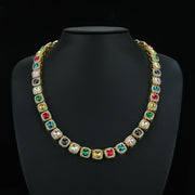 Gold Color Diamond (10mm Square Glass/Full Diamond Buckle)