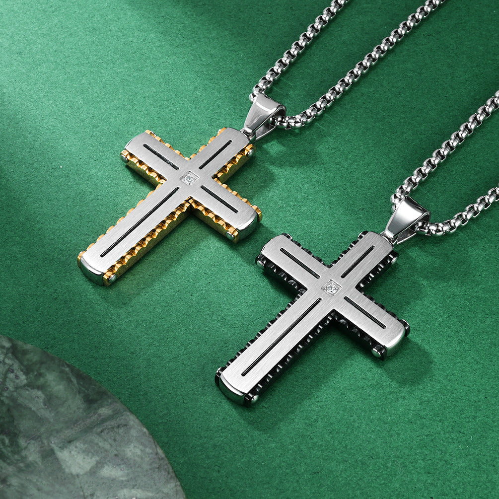 Original Design Men's Cross Pendant For Everyday Wear Made Of Durable Titanium Steel