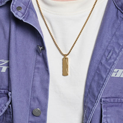 Simple Style Square Pendant Necklace For Everyday Wear, Made Of Durable Titanium Steel