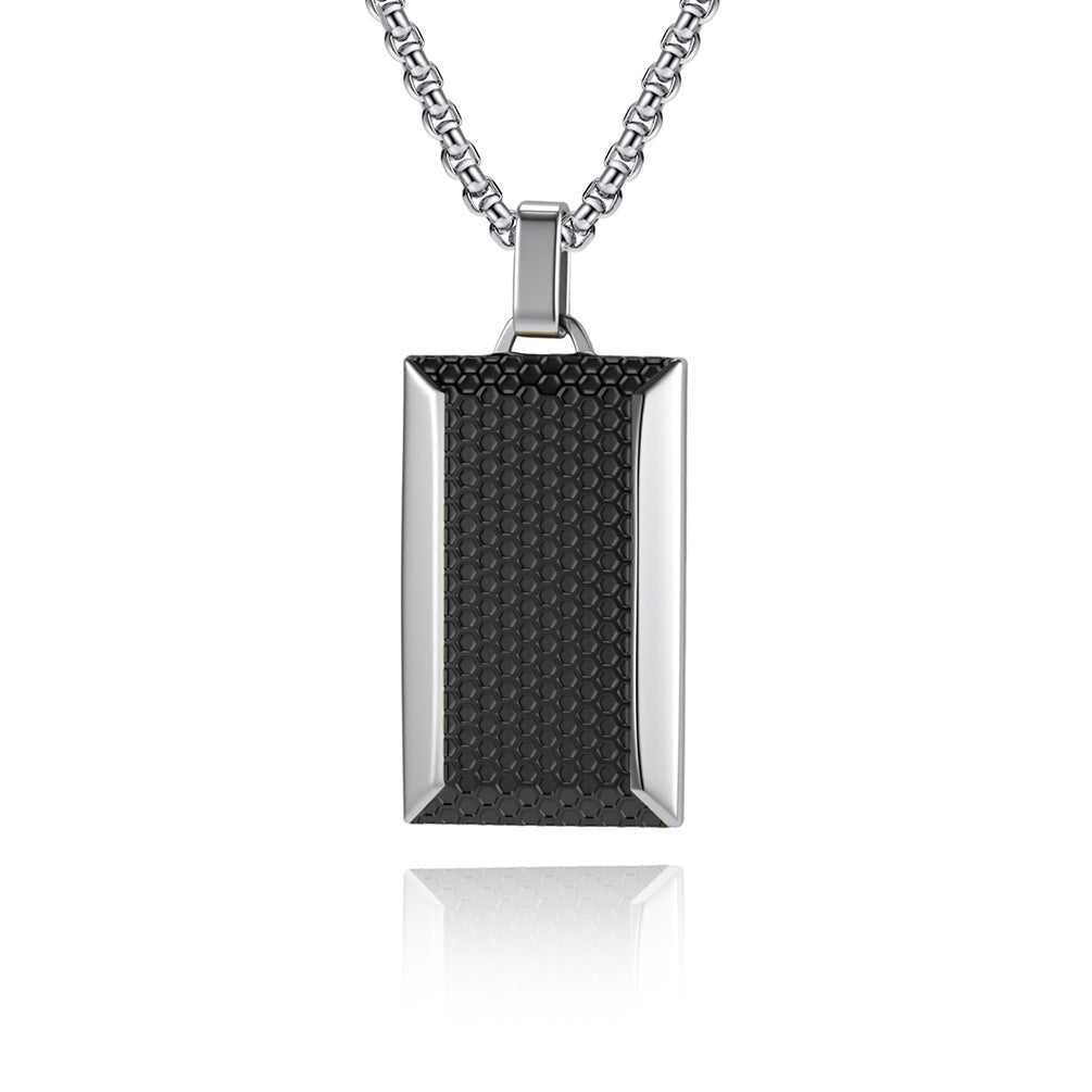Honeycomb Pendant Necklace For Men, Made Of Durable Titanium Steel