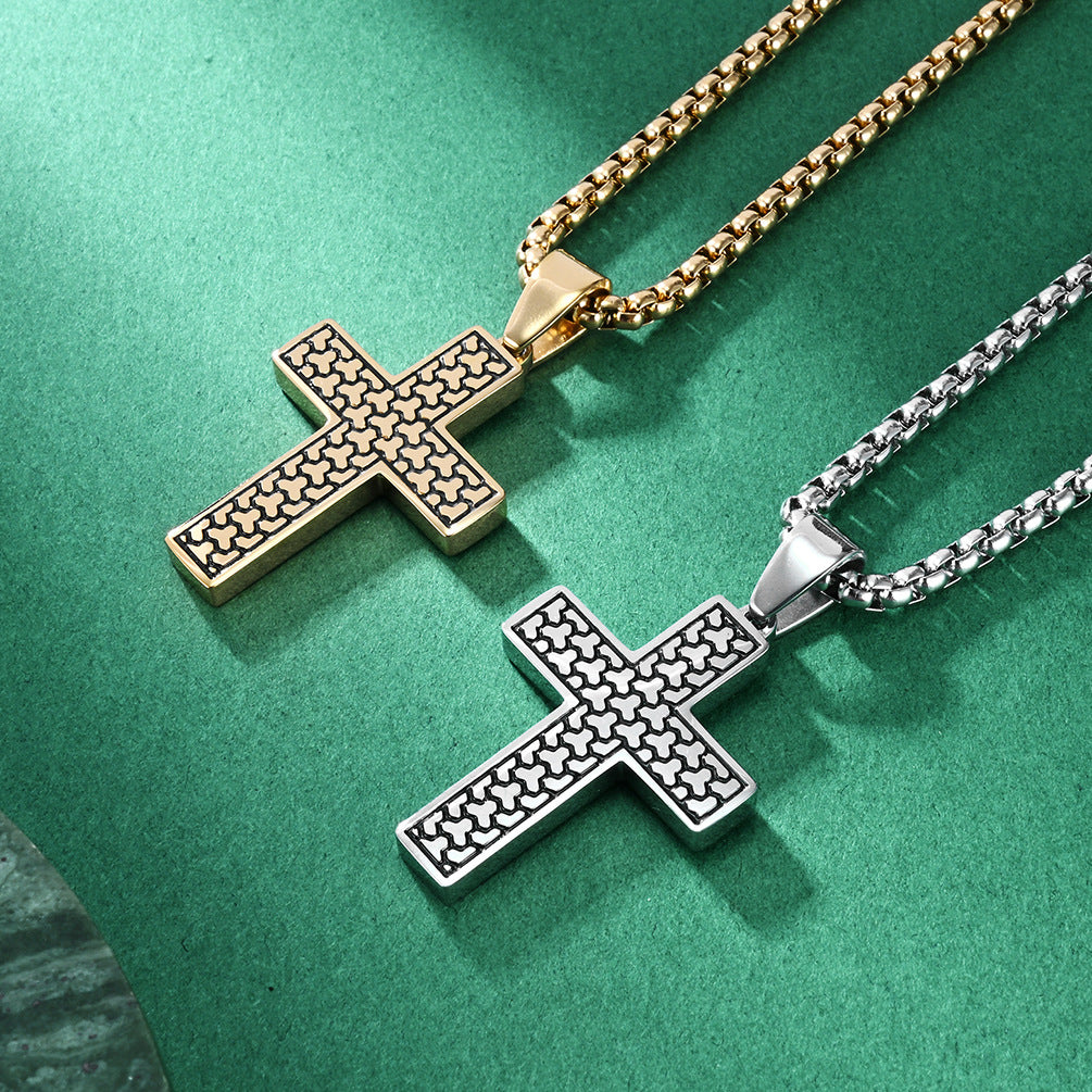 Original Design Men's Titanium Steel Cross Pendant For Stylish Wear