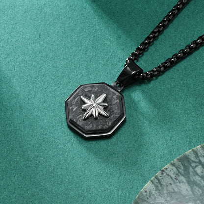 Novelty Star Pendant For Men's In Steel Color 304 Stainless Steel With Electroplated Finish