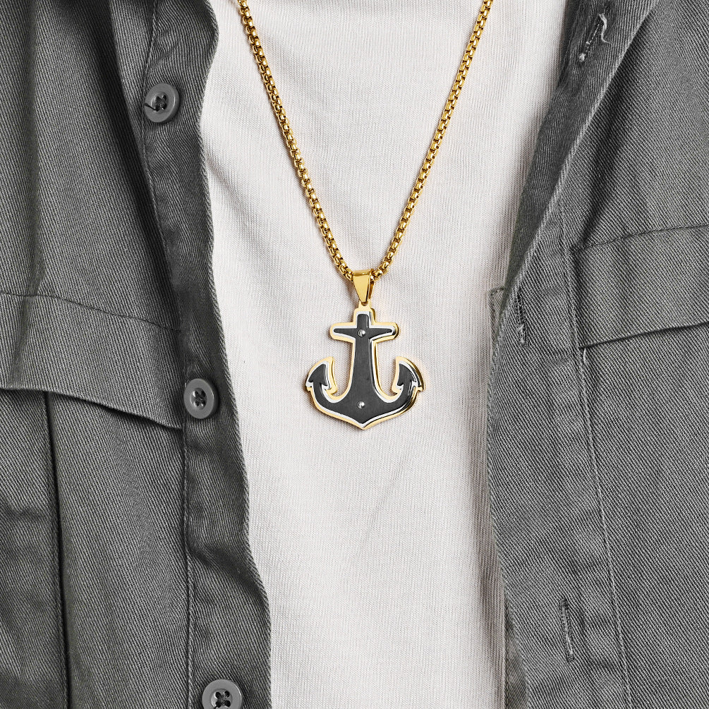 Three Layer Necklace For Unisex Featuring Black Beaded Chain With Electroplated Gold Plating Process