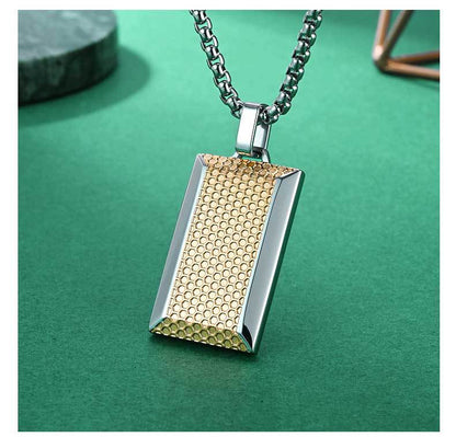Honeycomb Pendant Necklace For Men, Made Of Durable Titanium Steel