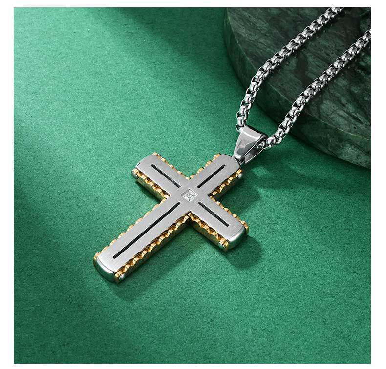 Original Design Men's Cross Pendant For Everyday Wear Made Of Durable Titanium Steel