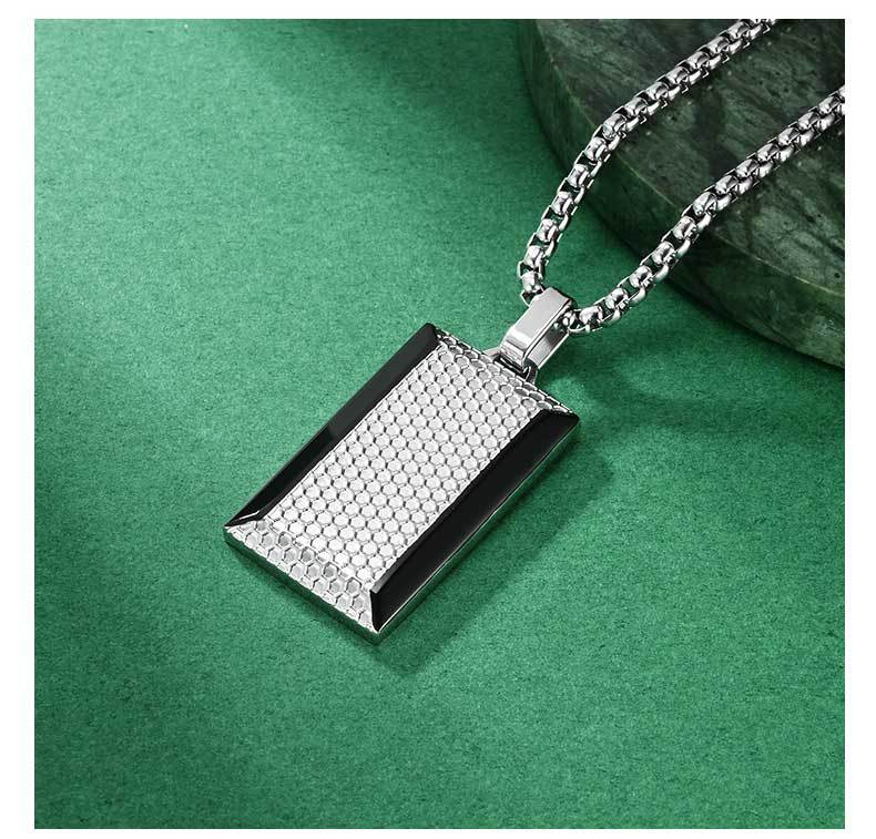 Honeycomb Pendant Necklace For Men, Made Of Durable Titanium Steel