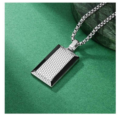Honeycomb Pendant Necklace For Men, Made Of Durable Titanium Steel