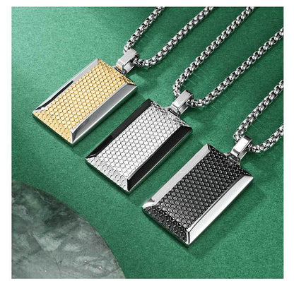 Honeycomb Pendant Necklace For Men, Made Of Durable Titanium Steel