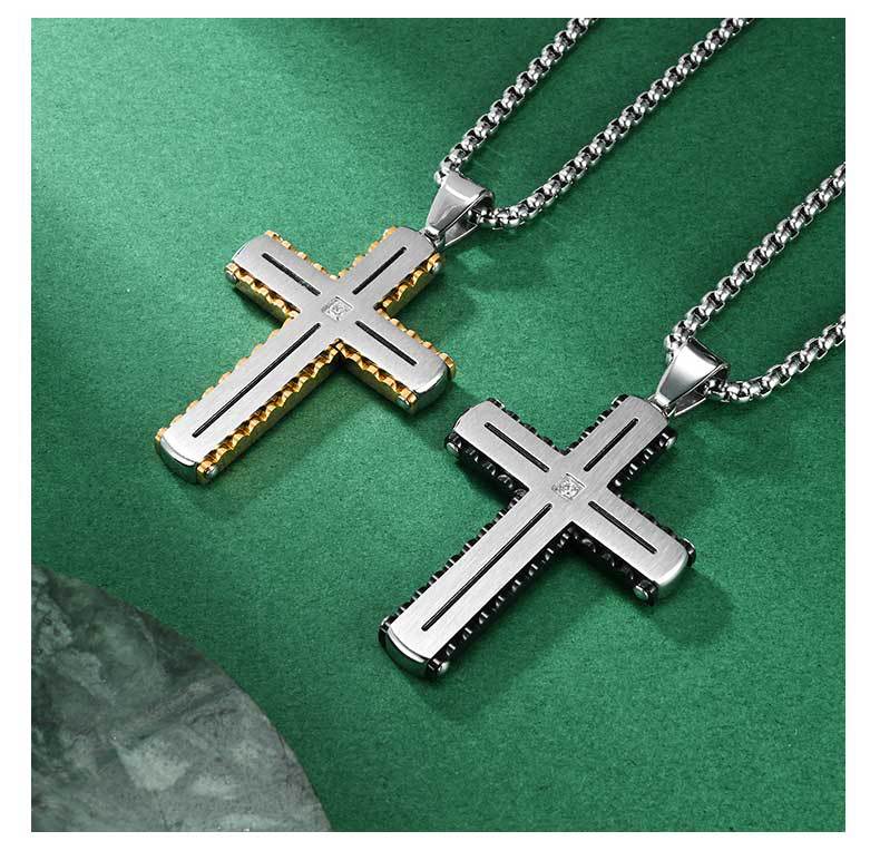 Original Design Men's Cross Pendant For Everyday Wear Made Of Durable Titanium Steel